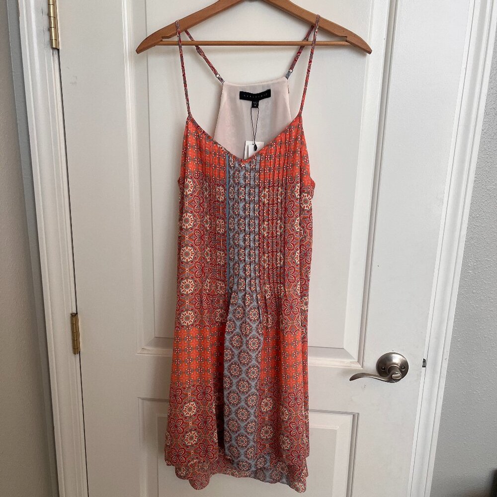 Sanctuary Bohemian Patchwork Orange Pink Blue Tunic Dress Sz Large NWT